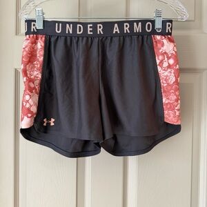 Under Armour Women's Black and Pink Shorts